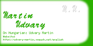 martin udvary business card